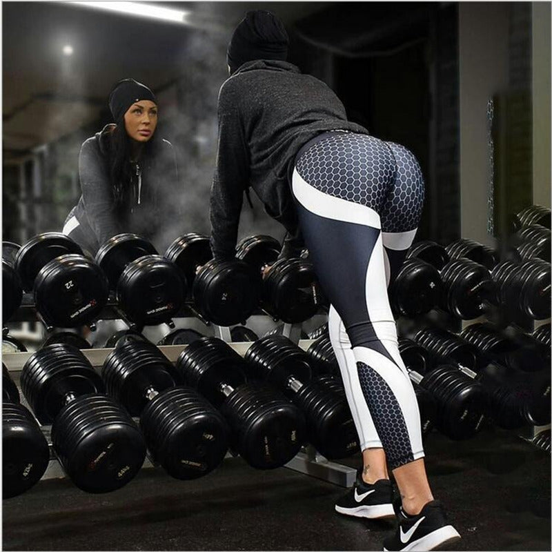 New Arrival Pattern Leggings Women Printed Pants Work Out Sporting Slim White Black Trousers Fitness Leggins