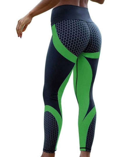 Digital printed yoga pants with high waist and hip lifting leggings