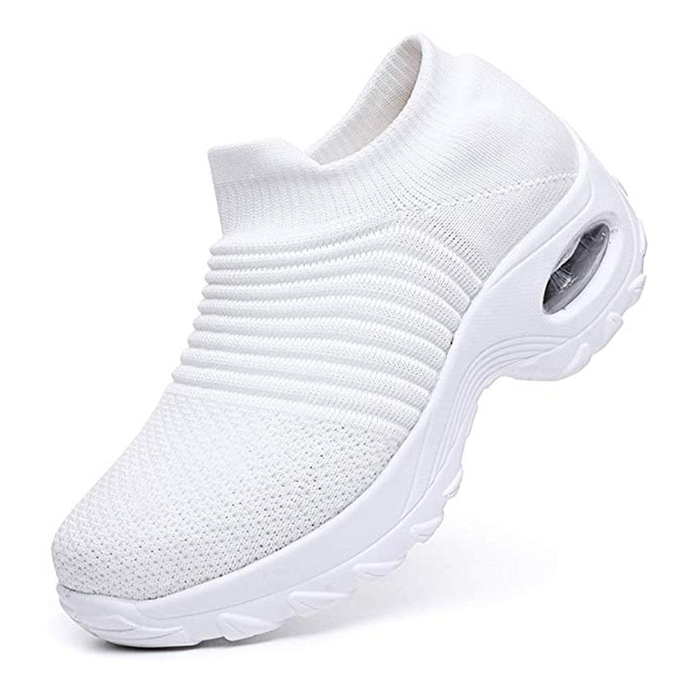 Spring Women Sneakers Shoes Flat Slip on Platform Sneakers for Women Black Breathable Mesh Sock Sneakers Shoes