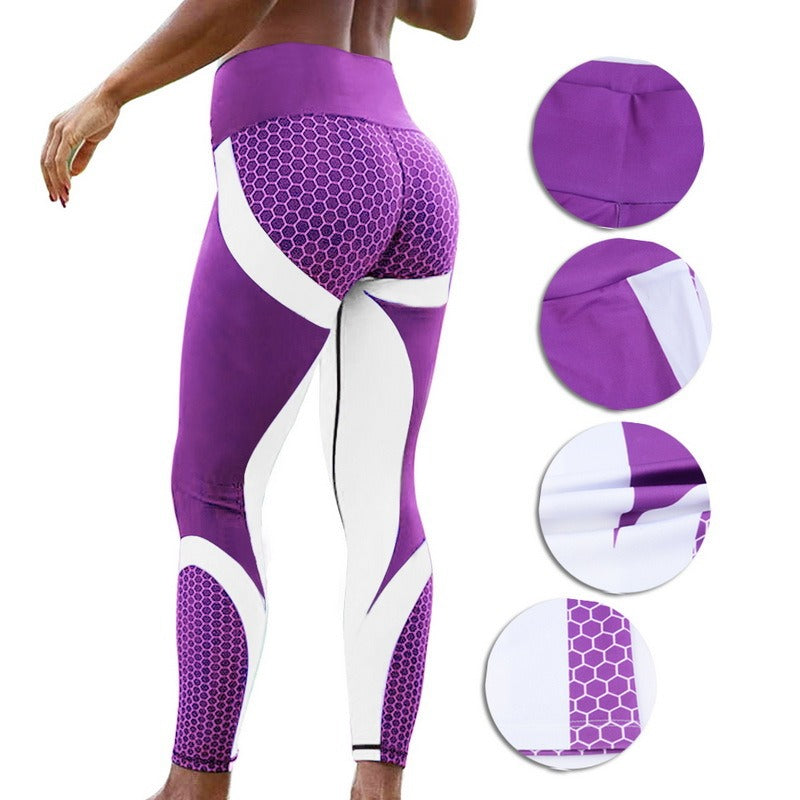 Digital printed yoga pants with high waist and hip lifting leggings