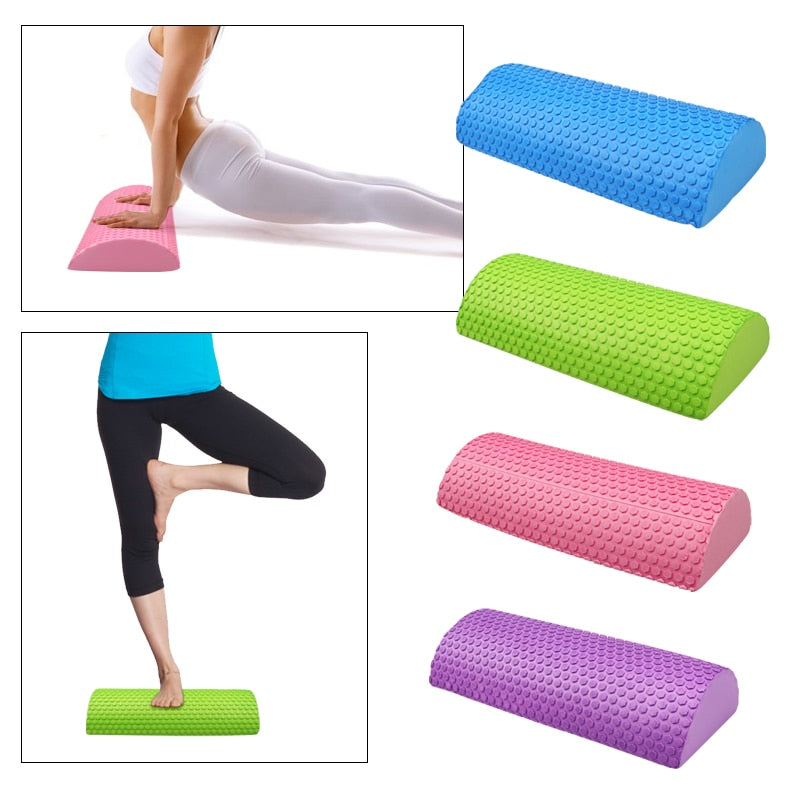 30cm Half Round EVA Massage Foam Roller Yoga Pilates Fitness Equipment Balance Pad Yoga Blocks With Massage Floating Point