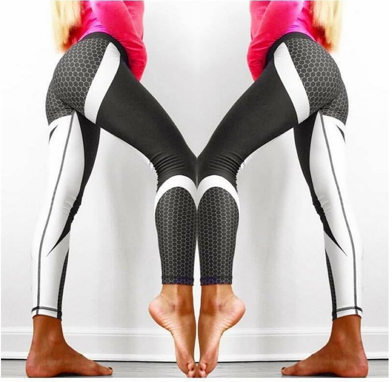 Digital printed yoga pants with high waist and hip lifting leggings