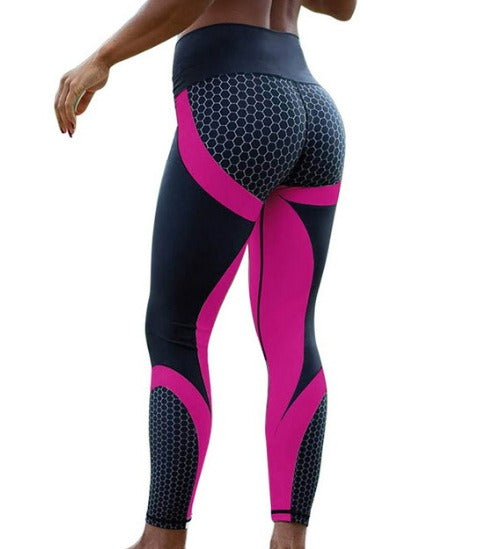 Digital printed yoga pants with high waist and hip lifting leggings