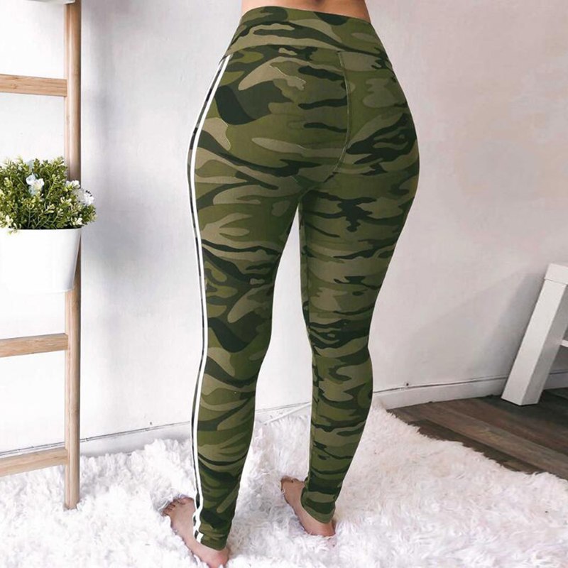 Camouflage Print Legging Women Solid Color Striped Sweatpants Women Sexy Camo Gothic Leggings High Waist