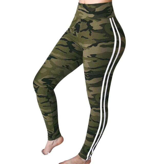 Camouflage Print Legging Women Solid Color Striped Sweatpants Women Sexy Camo Gothic Leggings High Waist