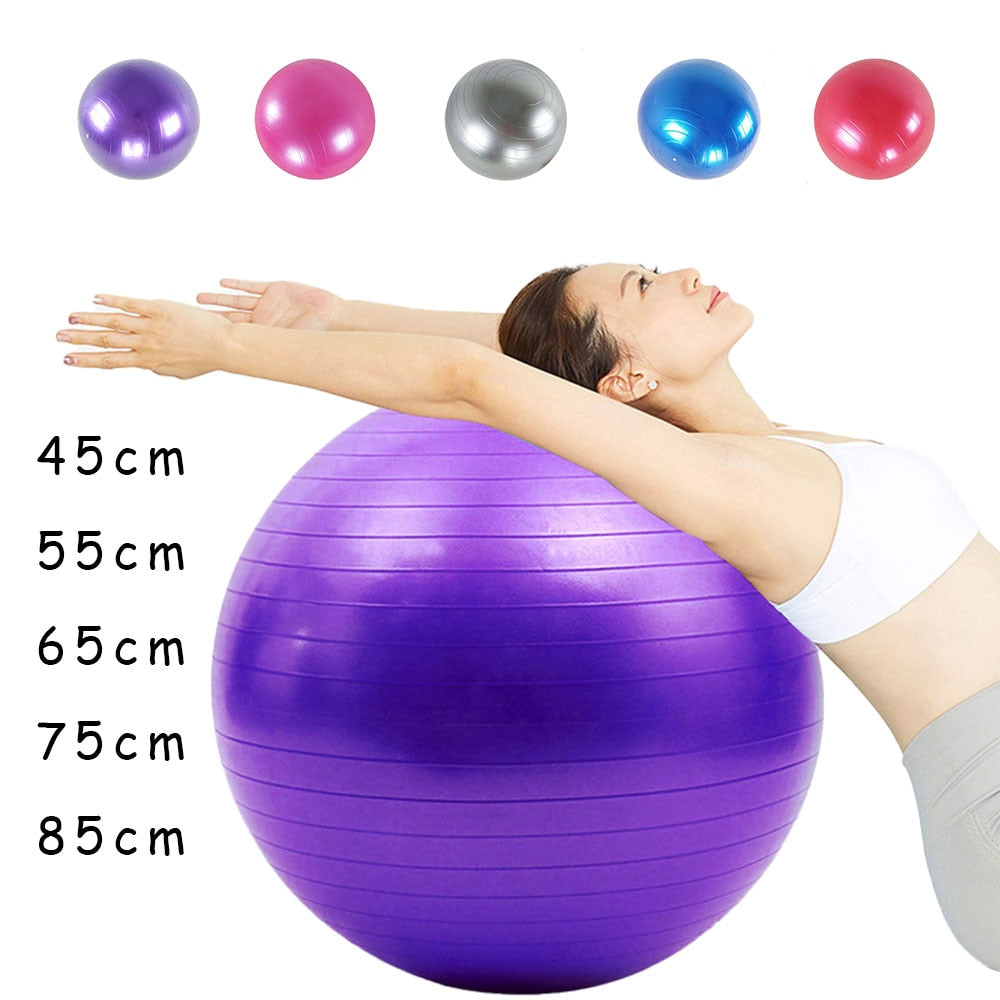 PVC Glossy Fitness Balls Yoga Ball Thickened Explosion-proof Exercise Home Gym Pilates Equipment Balance Ball 45cm/55cm/65cm/75cm/85cm