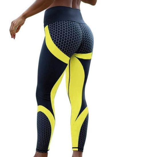 Digital printed yoga pants with high waist and hip lifting leggings