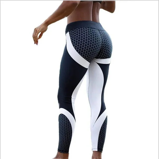 New Arrival Pattern Leggings Women Printed Pants Work Out Sporting Slim White Black Trousers Fitness Leggins