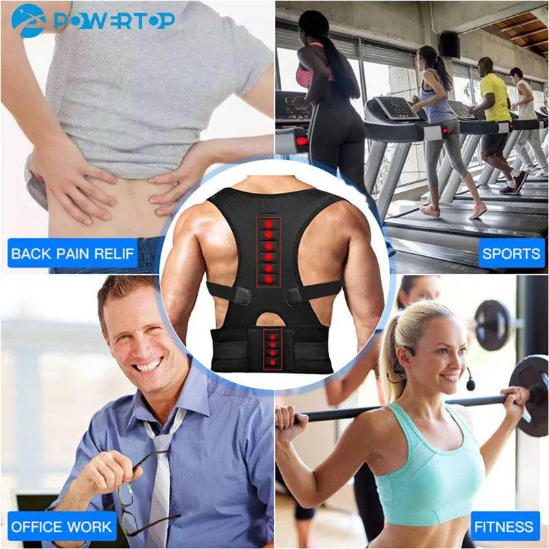 Magnetic therapy posture corrector posture corset shoulder support belt men and women braces and support belt shoulder posture