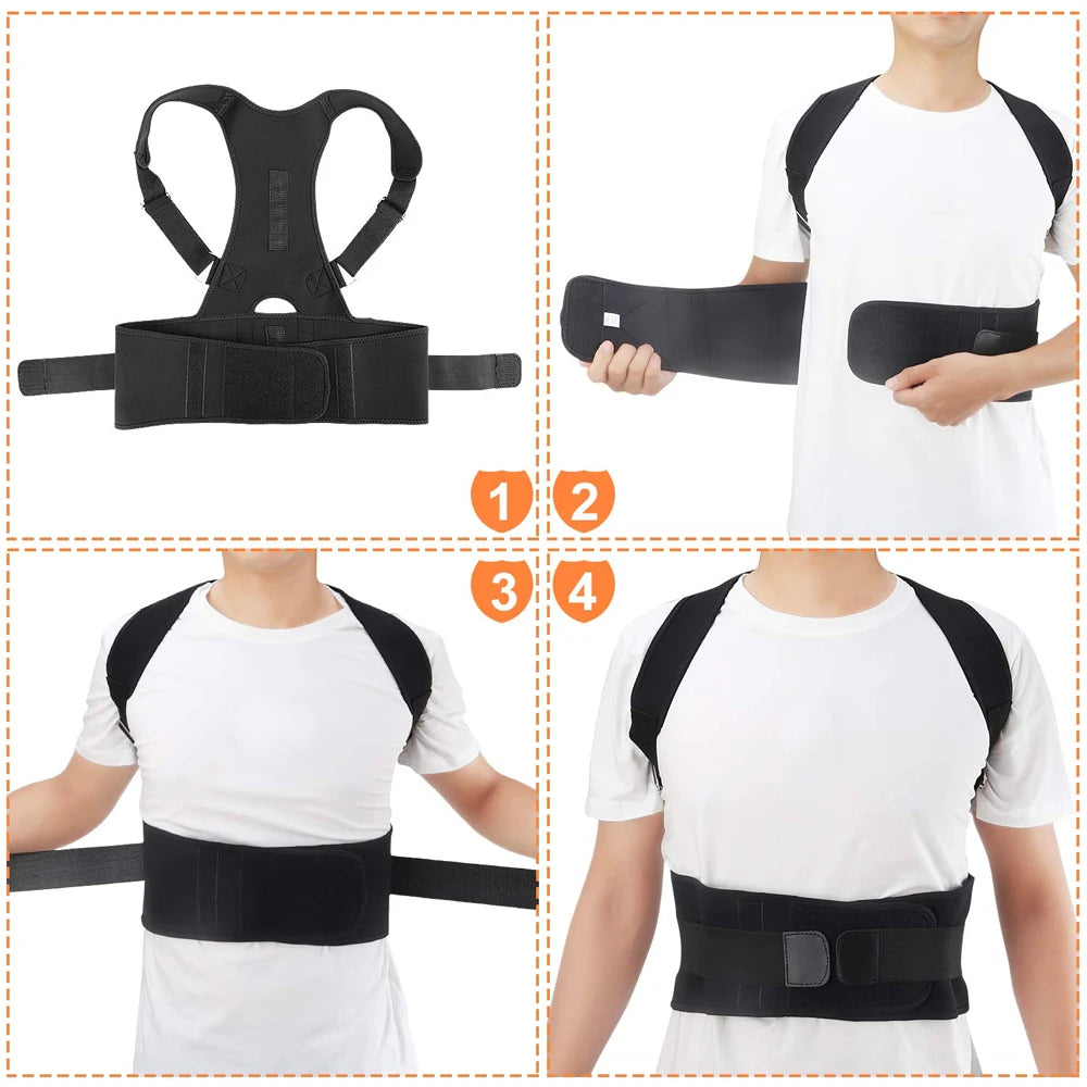 Magnetic Therapy Adult Back Corset Shoulder Lumbar Posture Corrector Bandage Spine Support Belt Back Support Posture Correct