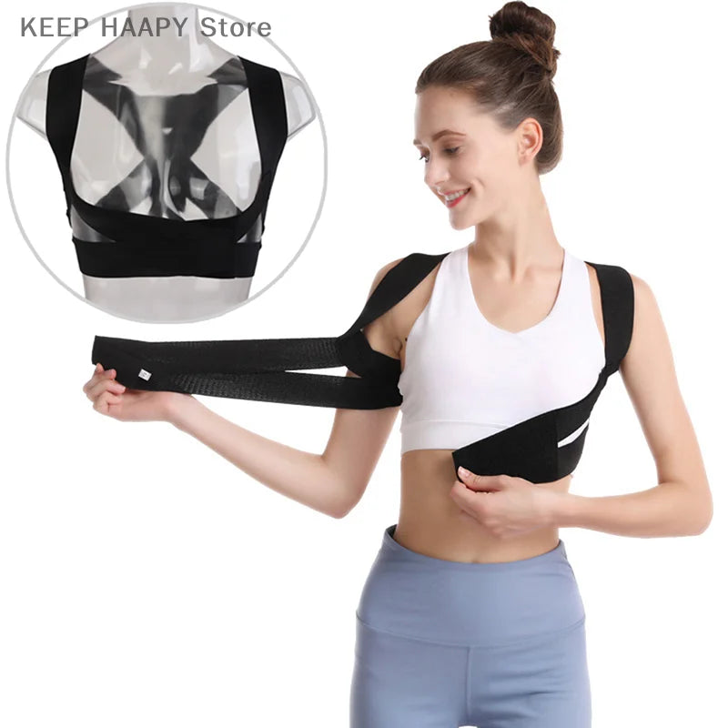 1PC Women Adjustable Elastic Back Support Belt Chest Posture Corrector Shoulder Brace Body Shaper Corset Invisible Body Shaper