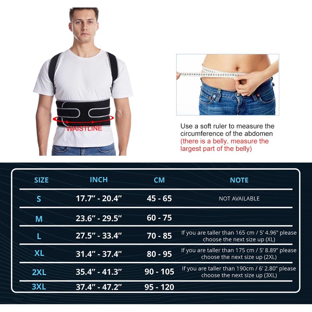 1 PCS Sports Back Posture Corrector Adjustable Spine Shoulder Support Belt Lumbar Brace Corset Correction Body Back Straightener