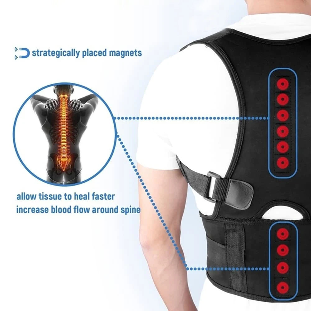 Magnetic Therapy Adult Back Corset Shoulder Lumbar Posture Corrector Bandage Spine Support Belt Back Support Posture Correct