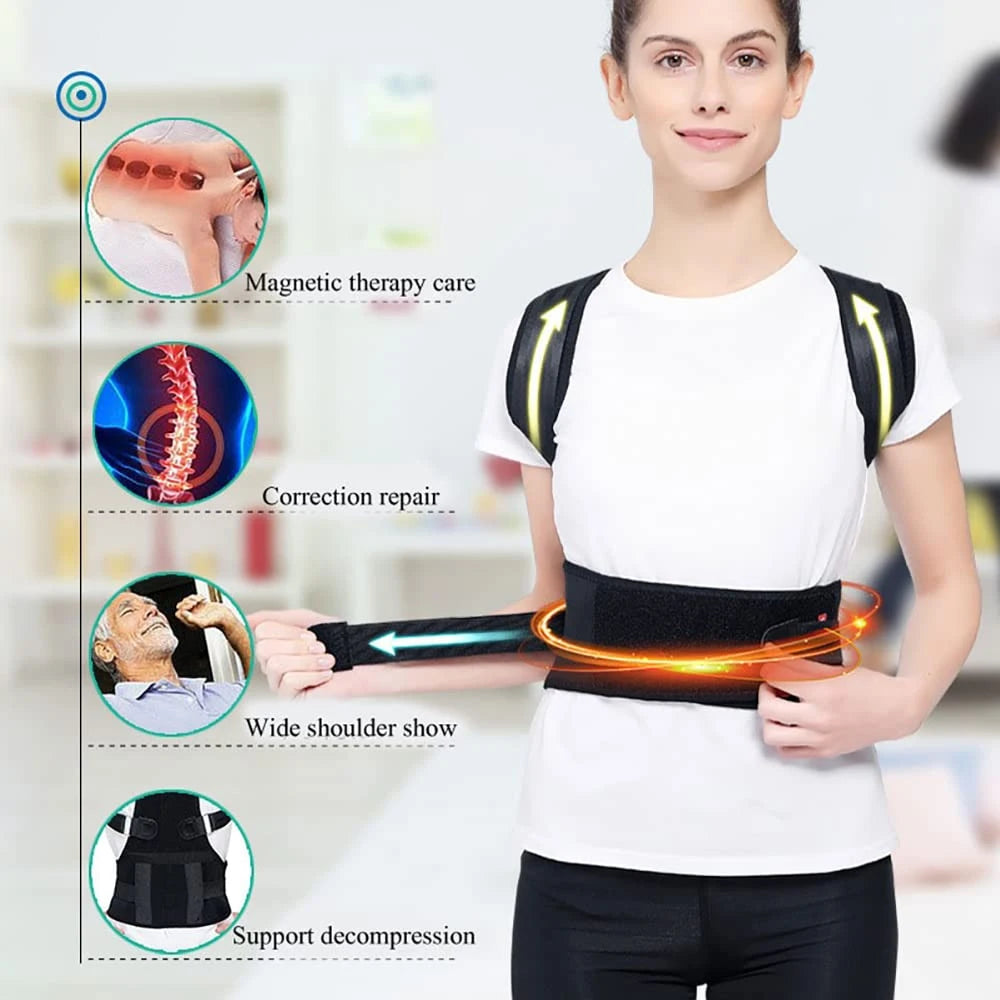 Magnetic Therapy Adult Back Corset Shoulder Lumbar Posture Corrector Bandage Spine Support Belt Back Support Posture Correct