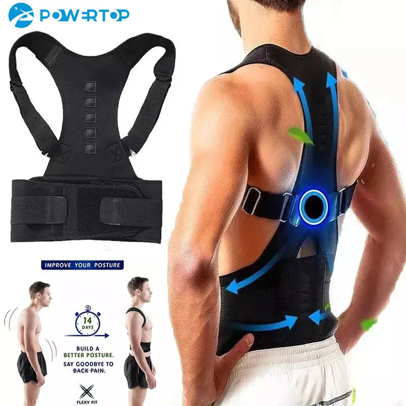 Magnetic therapy posture corrector posture corset shoulder support belt men and women braces and support belt shoulder posture