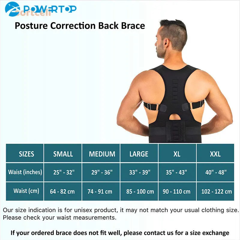 Magnetic therapy posture corrector posture corset shoulder support belt men and women braces and support belt shoulder posture