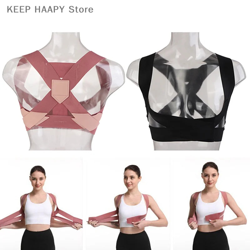 1PC Women Adjustable Elastic Back Support Belt Chest Posture Corrector Shoulder Brace Body Shaper Corset Invisible Body Shaper