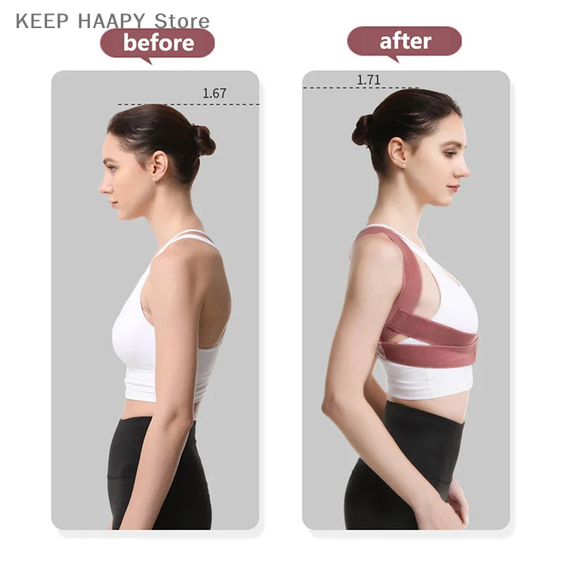 1PC Women Adjustable Elastic Back Support Belt Chest Posture Corrector Shoulder Brace Body Shaper Corset Invisible Body Shaper