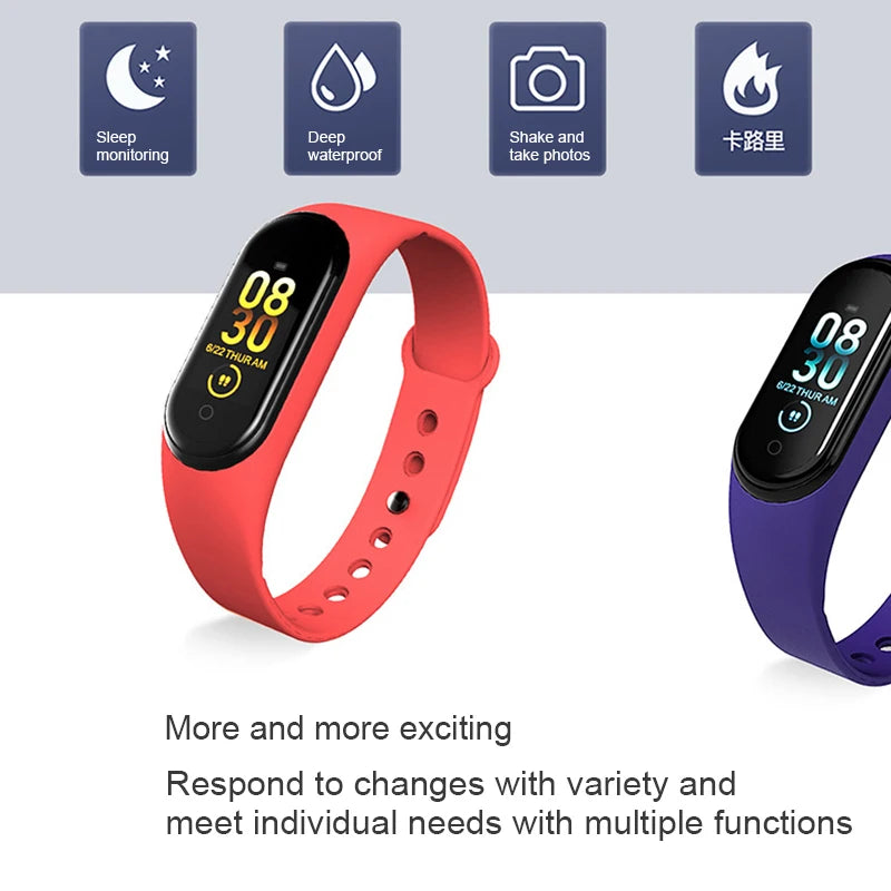 2022 New  M4 Smart Band 4 Fitness Tracker Watch Sport Bracelet Heart Rate Blood Pressure MI Smartband Monitor Health Wristband