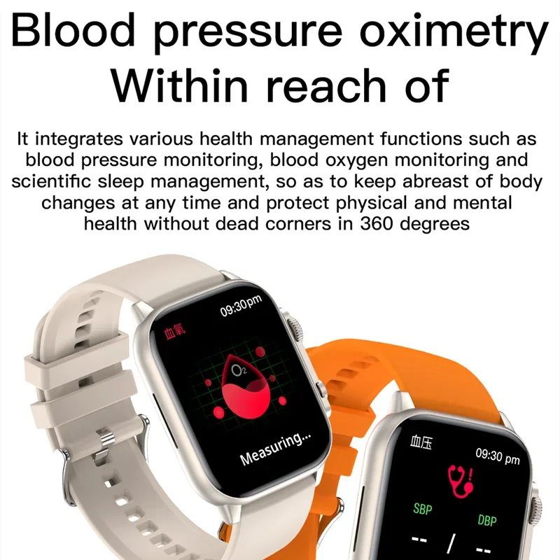 2023New Men Smartwatch Blood Oxygen and Blood Pressure Monitoring Bluetooth Call AI Voice Controlled Women Smart Watch for Apple