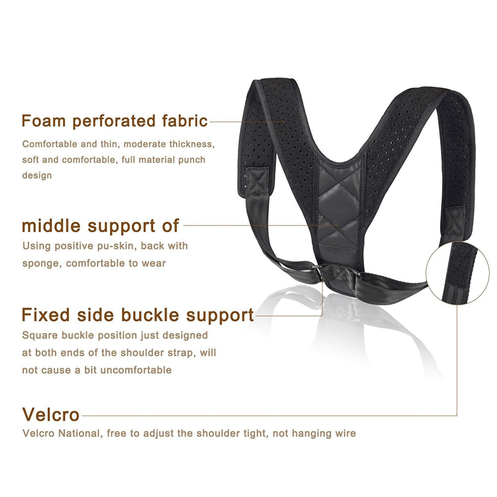 Premium Unisex Adjustable Upper Back Brace Clavicle Support Posture Corrector