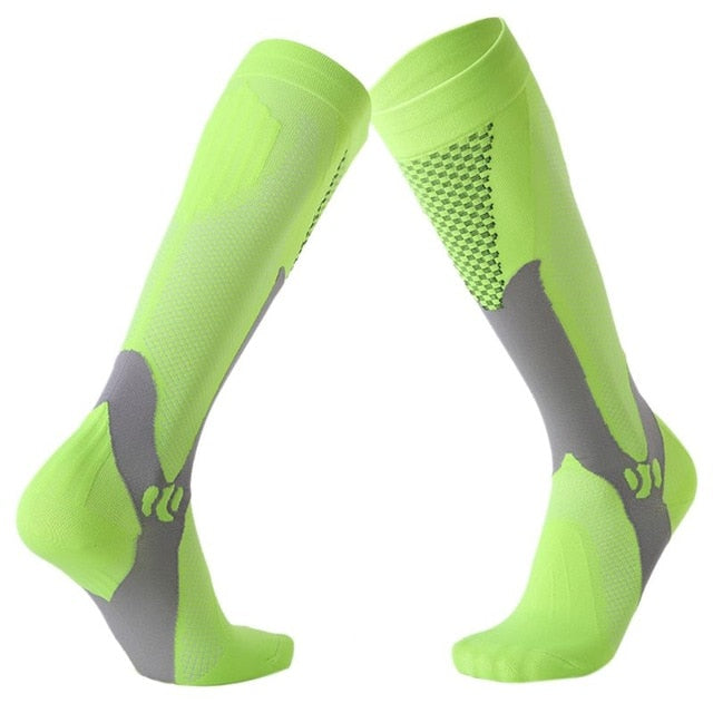 Men Leg Support Stretch Outdoor Sport Knee High Long Compression Socks Running Soccer Cycling Polyester Hosiery