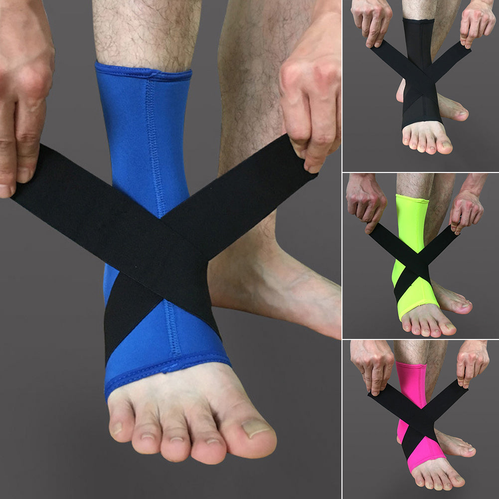 1Pc Sports Gym Adjustable Foot Support Ankle Brace Compression Strap Guard Sock