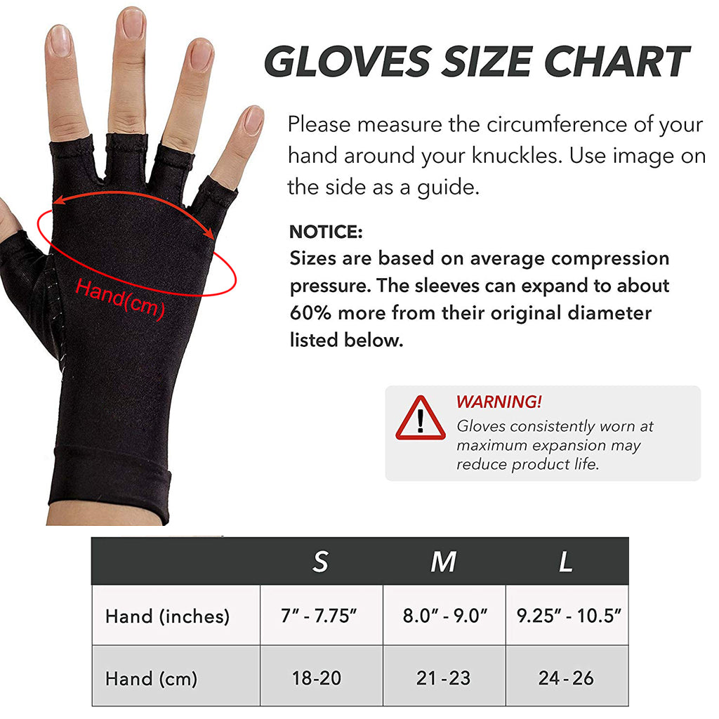 1 Pair Compression Arthritis Gloves for Women Men Joint Pain Relief Half Finger Brace Therapy Wrist Support Anti-slip