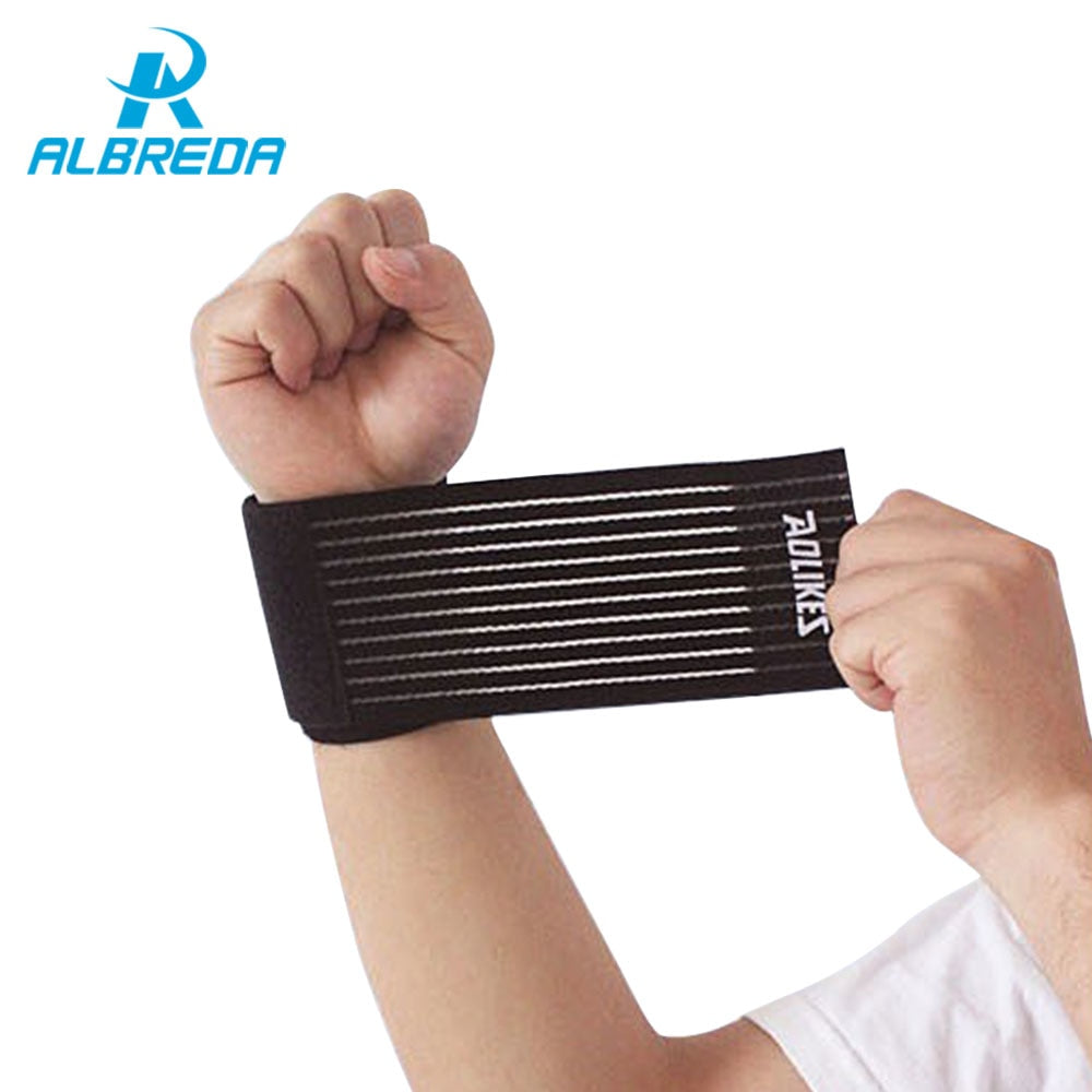 ALBREDA 1 piece Elastic Sport Bandage Wristband hand Gym Support wrist brace Wrap Tennis Cotton Weat band Fitness Powerlifting