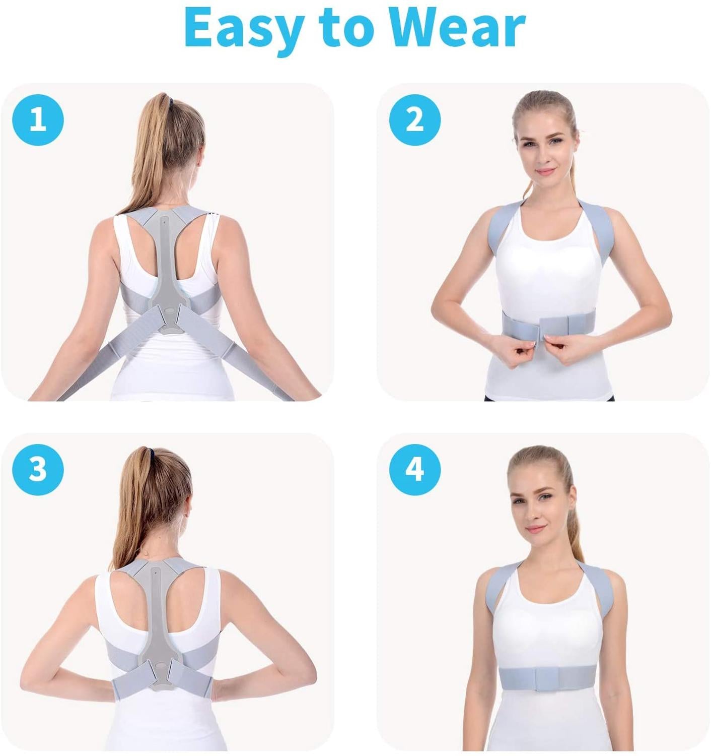 Back orthosis adjustable male and female back shoulder spine support posture trainer, which can help relieve back pain