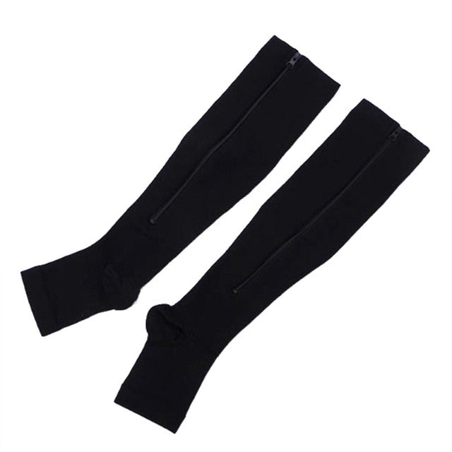 Women Fitness Stovepipe socks Zipper Compression Yoga Socks Zip Leg Support Knee Open Toe Sports Sock