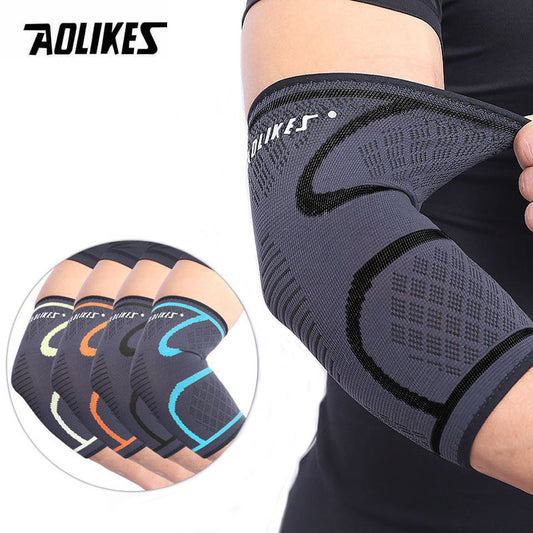 AOLIKES 1PCS Elbow Support Elastic Gym Sport Elbow Protective Pad Absorb Sweat Sport Basketball Arm Sleeve Elbow Brace