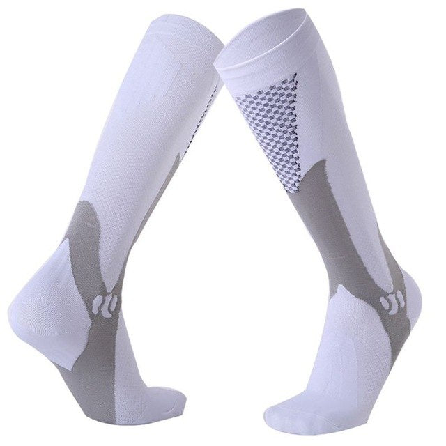 Men Leg Support Stretch Outdoor Sport Knee High Long Compression Socks Running Soccer Cycling Polyester Hosiery