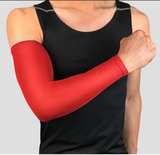 1Pcs UV Sunscreen Bicycle Cycling Arm Warmers Elastic Sports Safety Elbow Pad Basketball Long Arm Sleeve Elbow Support Protector