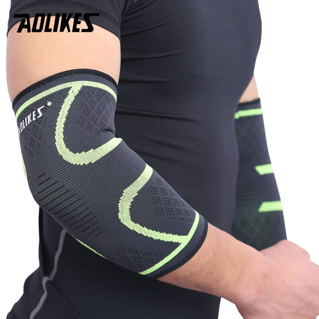 AOLIKES 1PCS Elbow Support Elastic Gym Sport Elbow Protective Pad Absorb Sweat Sport Basketball Arm Sleeve Elbow Brace