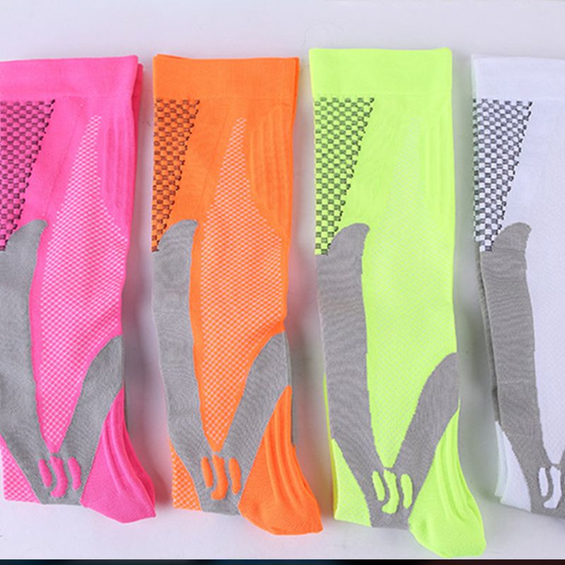 Men Leg Support Stretch Outdoor Sport Knee High Long Compression Socks Running Soccer Cycling Polyester Hosiery