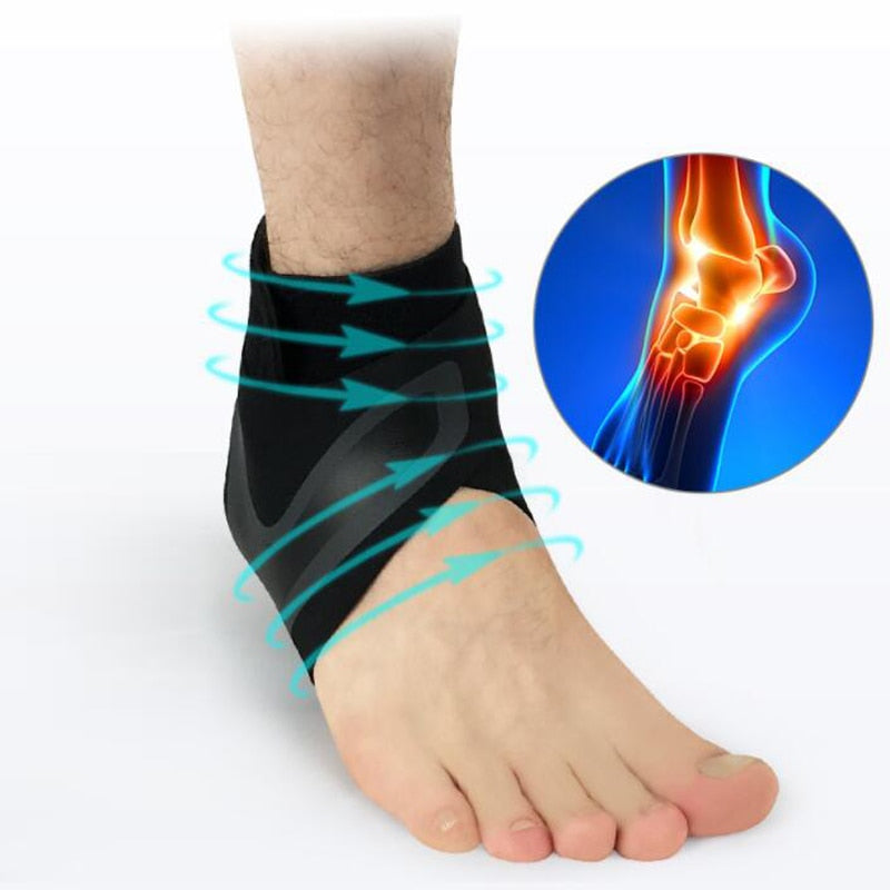 1 PCS Ankle Support Brace,Elasticity Free Adjustment Protection Foot Bandage,Sprain Prevention Sport Fitness Guard Band