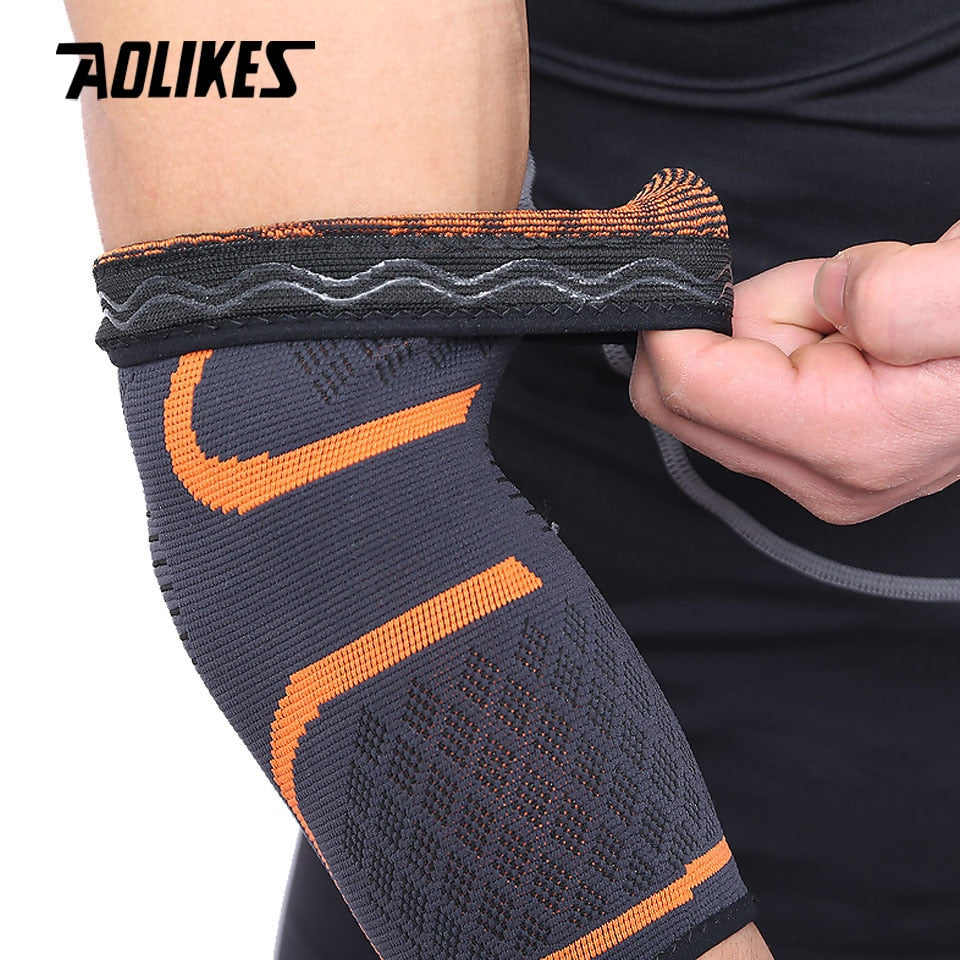 AOLIKES 1PCS Elbow Support Elastic Gym Sport Elbow Protective Pad Absorb Sweat Sport Basketball Arm Sleeve Elbow Brace